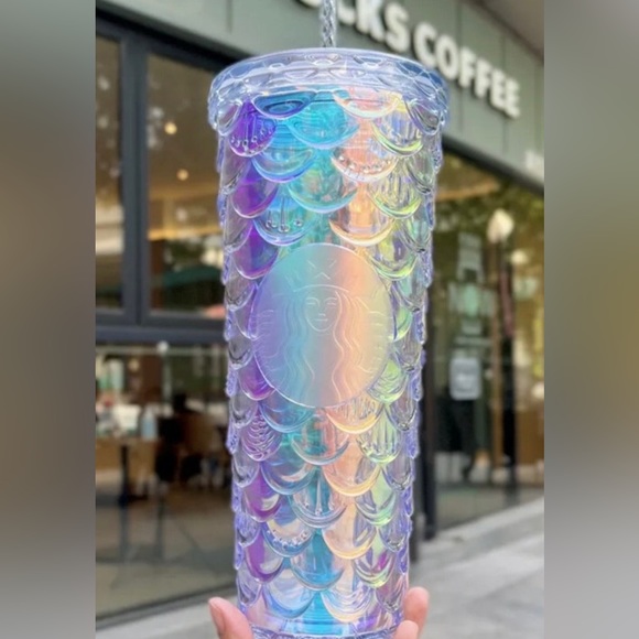 Starbucks China Siren Scales Cup Unicorn Aurora Glitter Mermaid Tumbler 24oz New - Picture 10 of 11